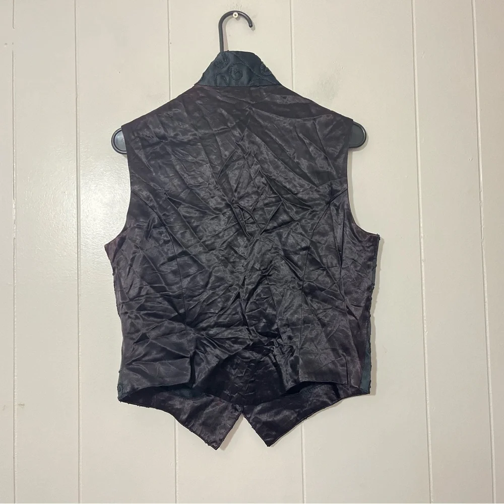 Panhandle Slim Vest Men Black Button Western Adjustable Size M